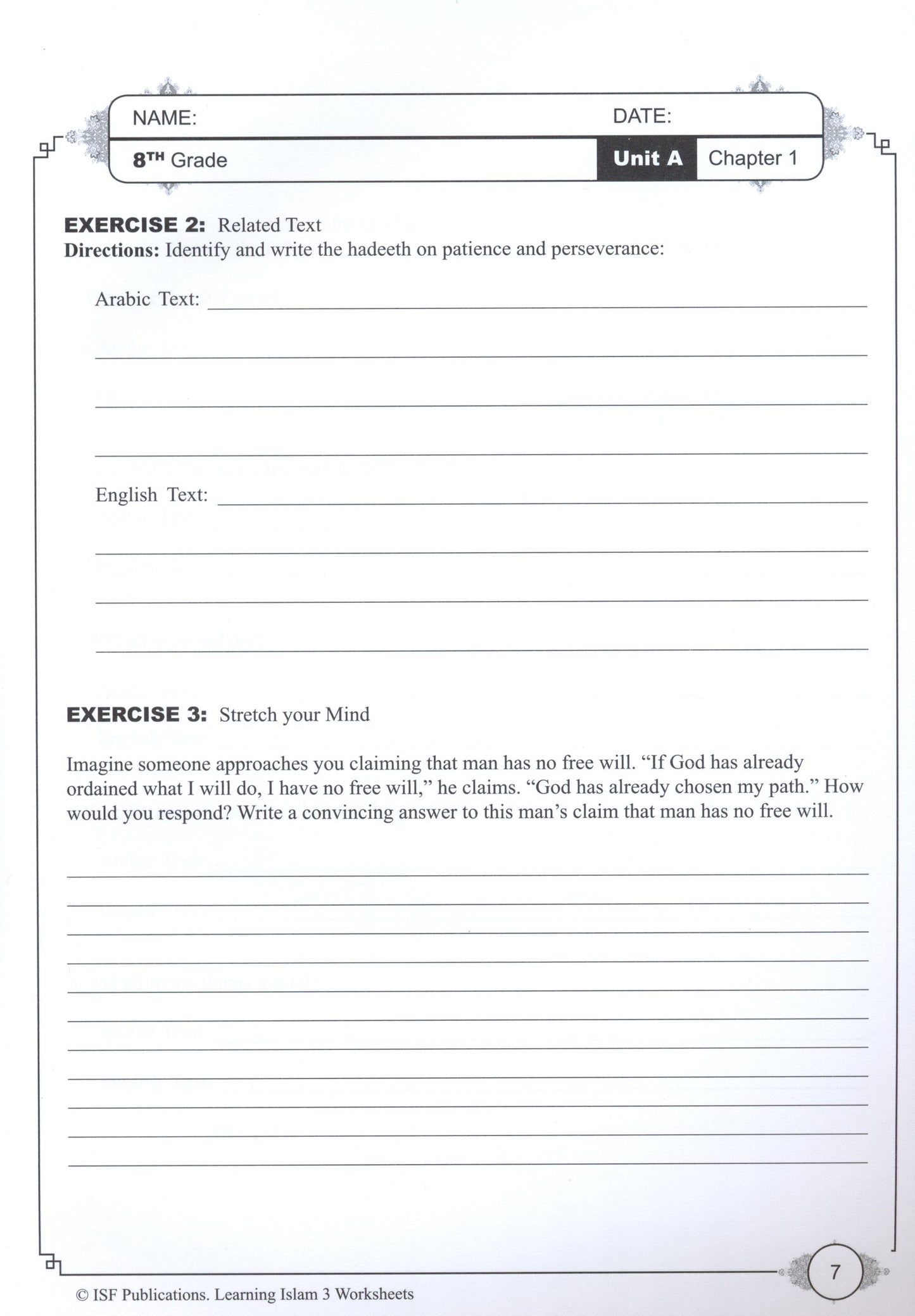 Learning Islam Workbook Level 3 (Grade 8)
