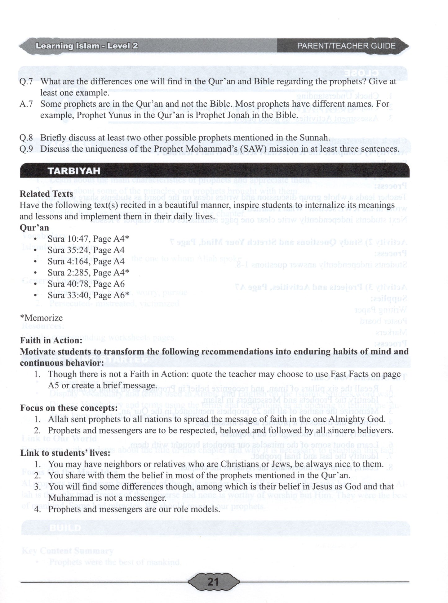 Learning Islam Parent/Teacher Guide Level 2 (Grade 7)