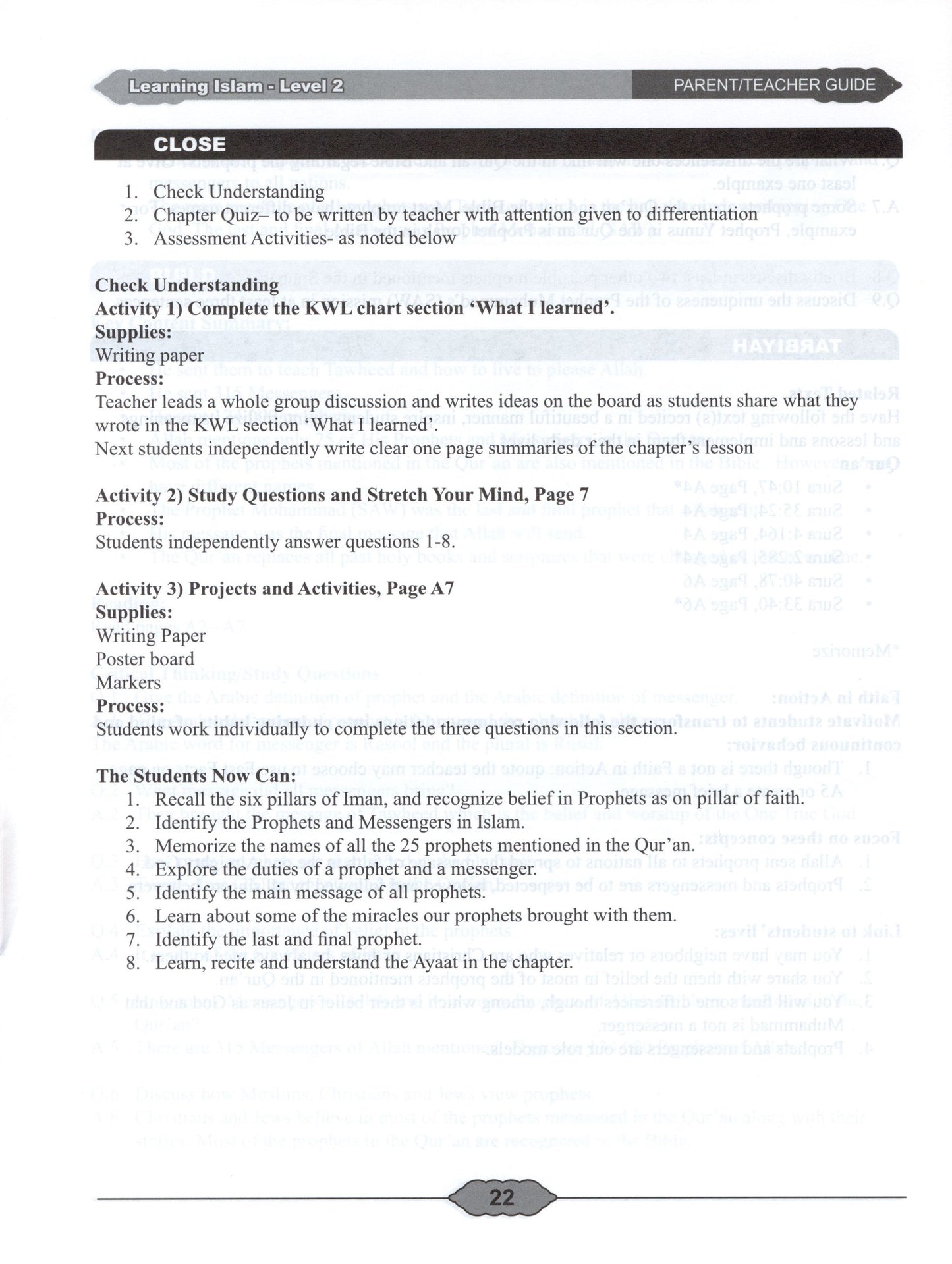 Learning Islam Parent/Teacher Guide Level 2 (Grade 7)