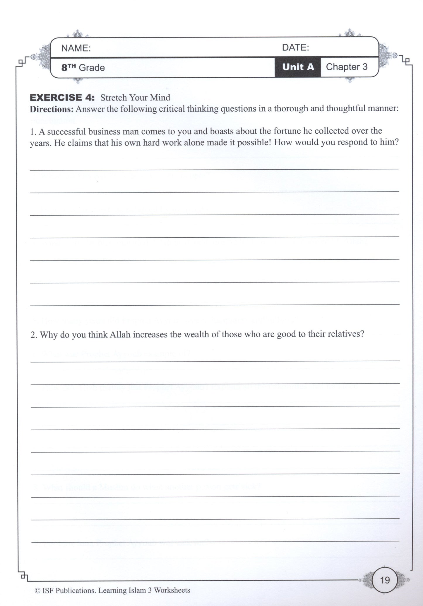 Learning Islam Workbook Level 3 (Grade 8)