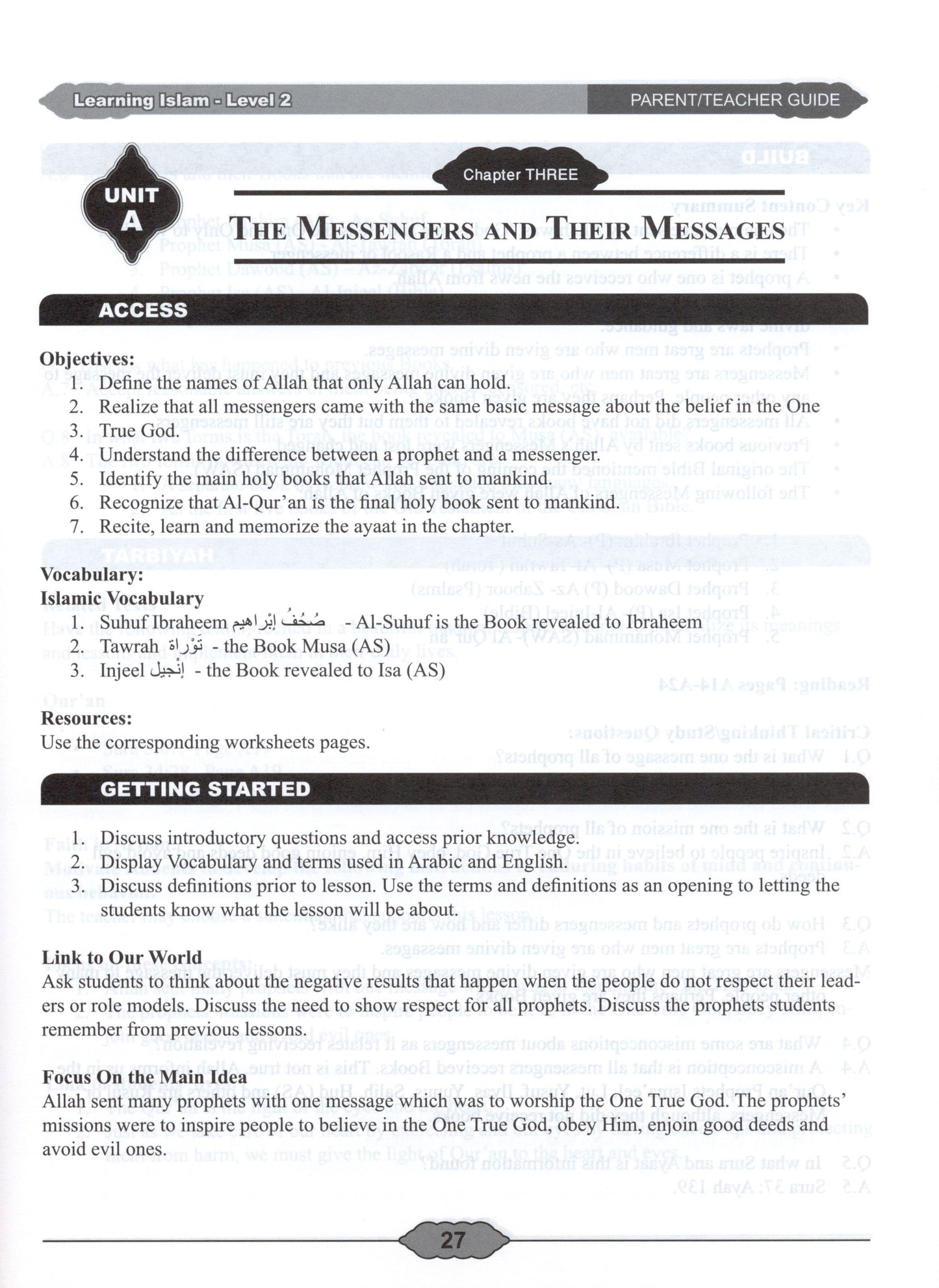 Learning Islam Parent/Teacher Guide Level 2 (Grade 7)