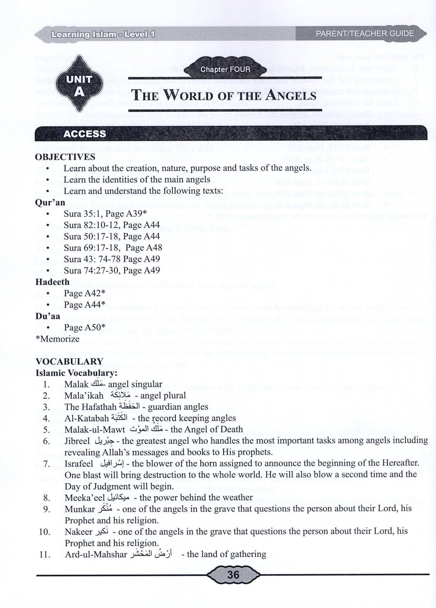 Learning Islam Parent/Teacher Guide Level 1 (Grade 6)