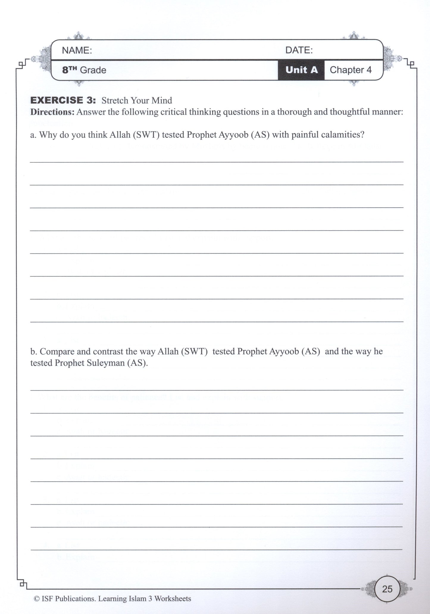 Learning Islam Workbook Level 3 (Grade 8)