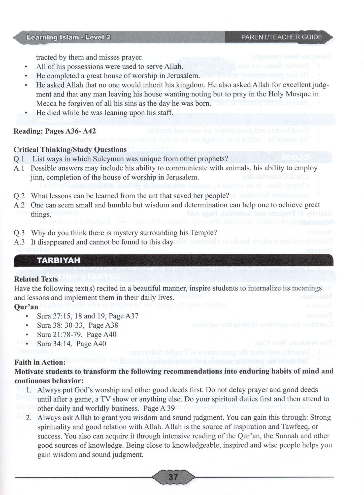 Learning Islam Parent/Teacher Guide Level 2 (Grade 7)