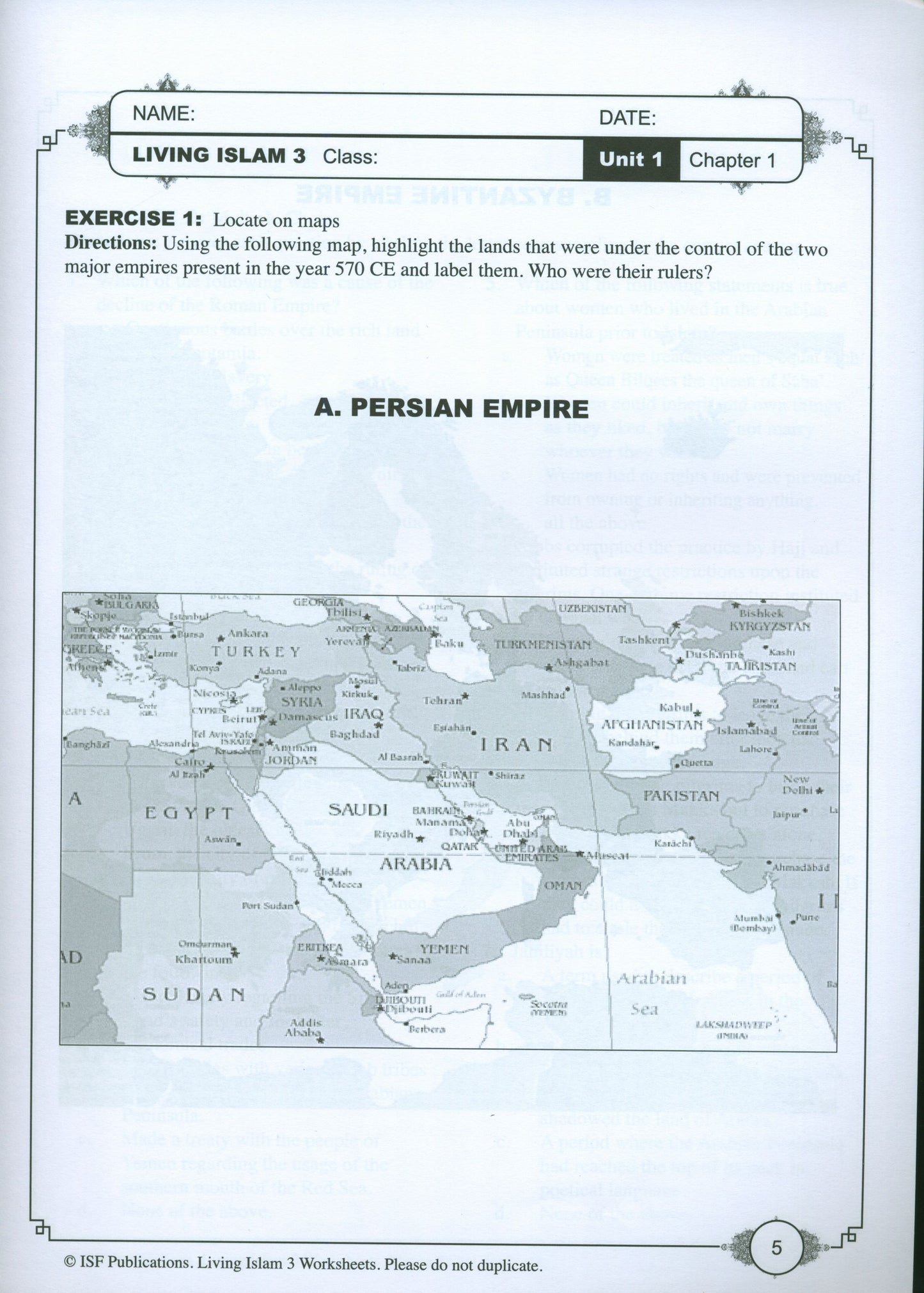 Living Islam 3 Workbook - Life Story of Prophet Muhammad