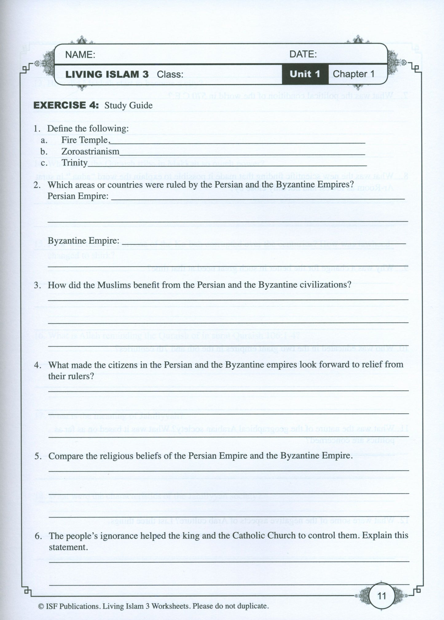 Living Islam 3 Workbook - Life Story of Prophet Muhammad