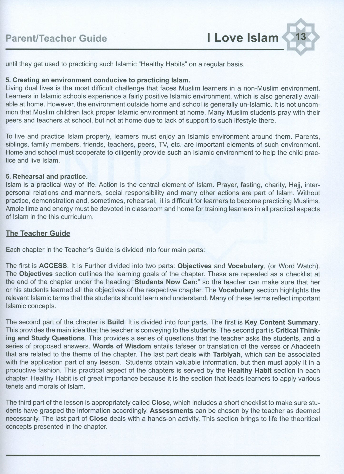 I Love Islam Teacher Book Level 5 ( 5th Grade )