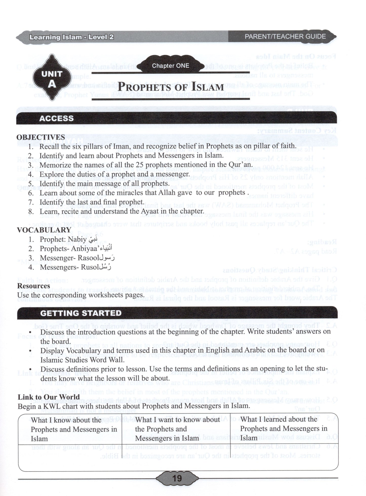 Learning Islam Parent/Teacher Guide Level 2 (Grade 7)