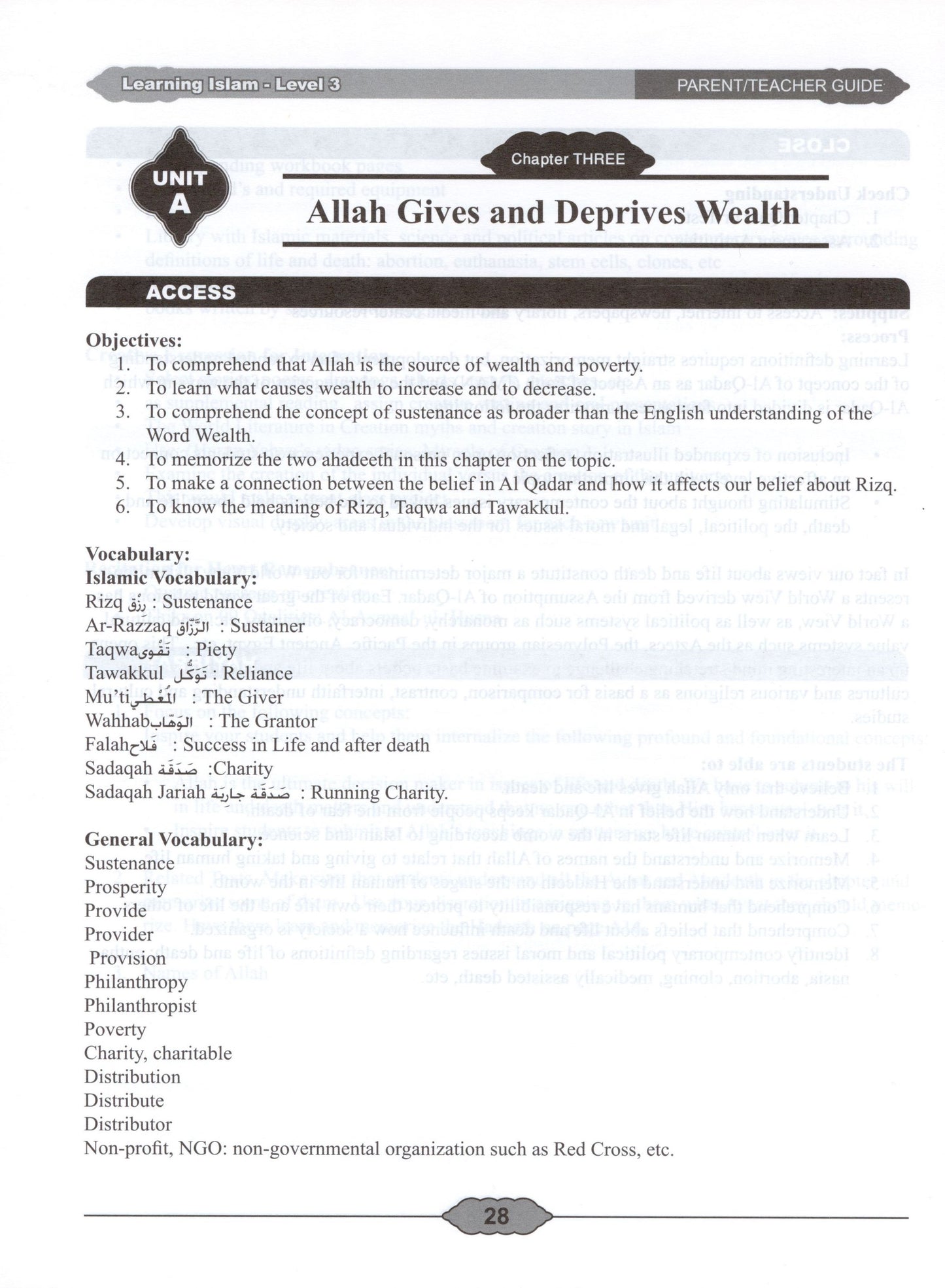 Learning Islam Parent/Teacher Guide Level 3 (Grade 8)