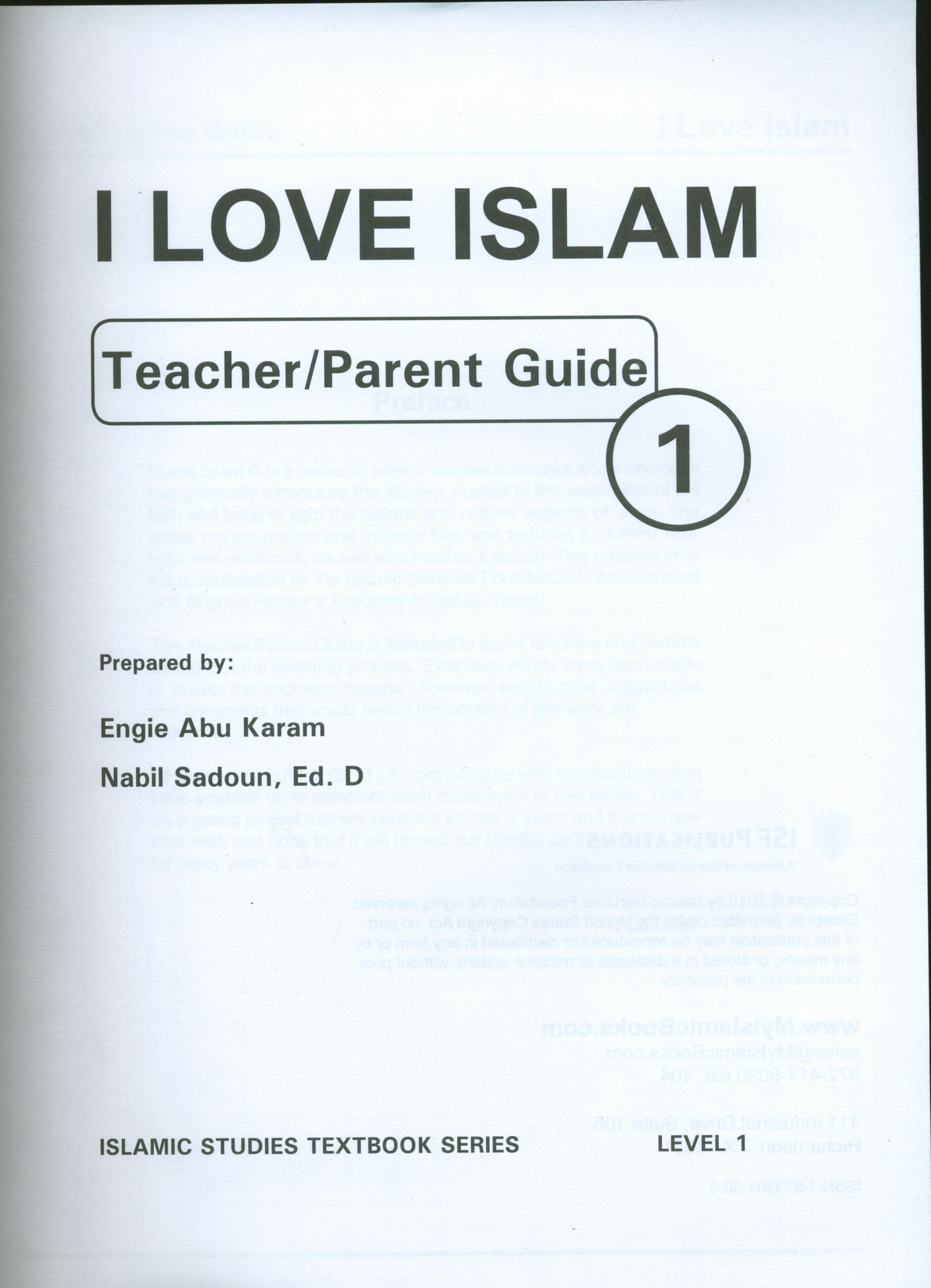 I Love Islam Teacher Book Level 1 ( 1st Grade )